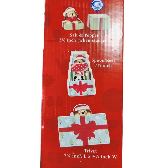 Pfaltzgraff Collectibles Holiday Pup kitchen set NIB - Picture 3 of 3